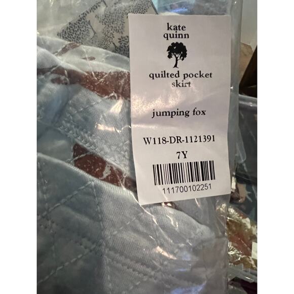 NWT Kate Quinn Quilted Pocket Skirt Jumping Fox Foxes 7Y - Picture 3 of 3